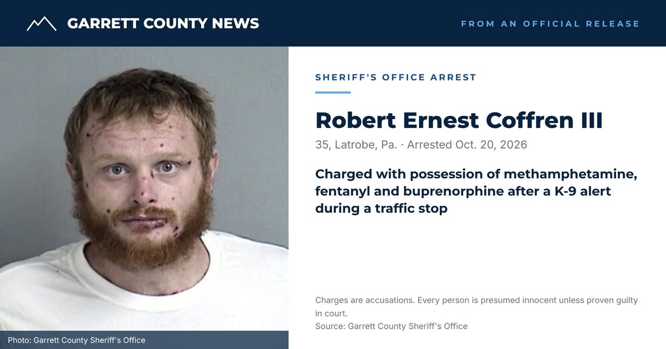 Pennsylvania man charged after K-9 alert leads to meth, fentanyl in traffic stop