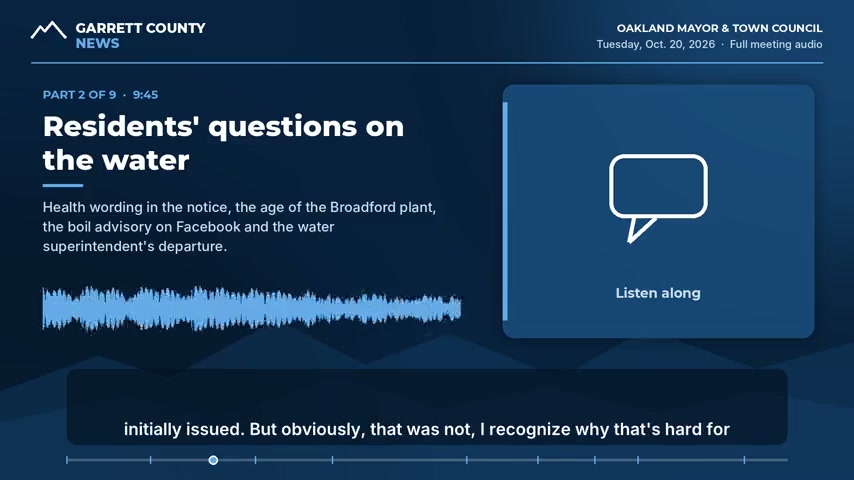 Residents Question Oakland Officials on the Water