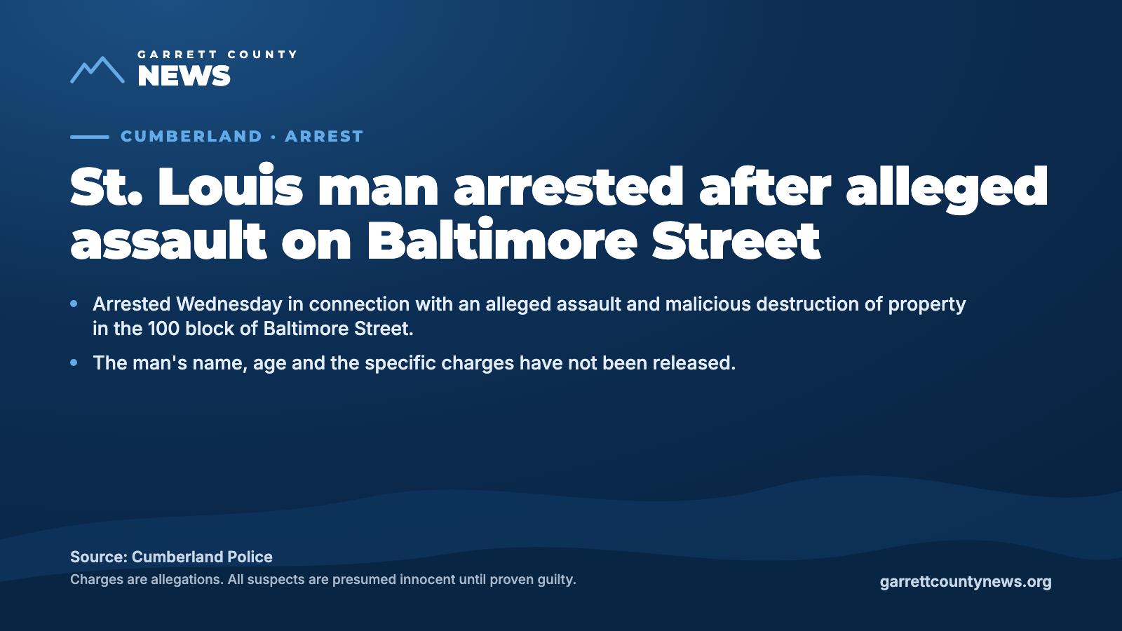 GCN text card: St. Louis man arrested after alleged assault on Baltimore Street