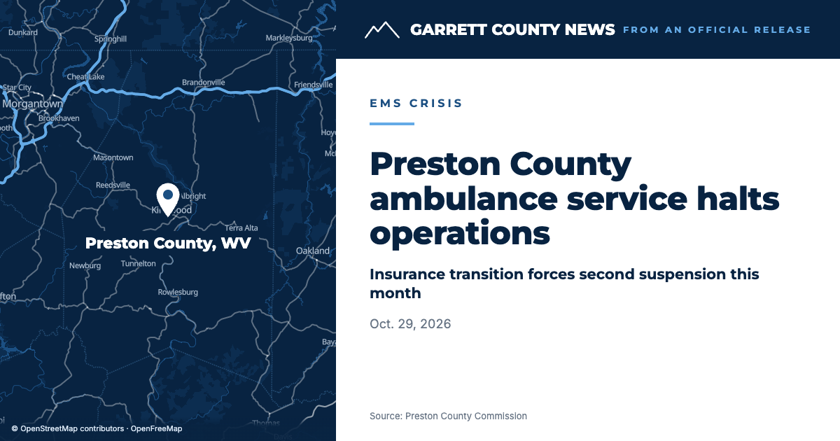 Map of Preston County, West Virginia
