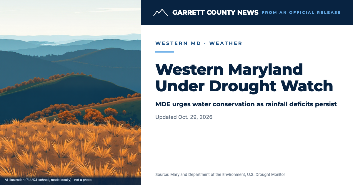 Dry autumn landscape in Western Maryland showing effects of below-normal rainfall