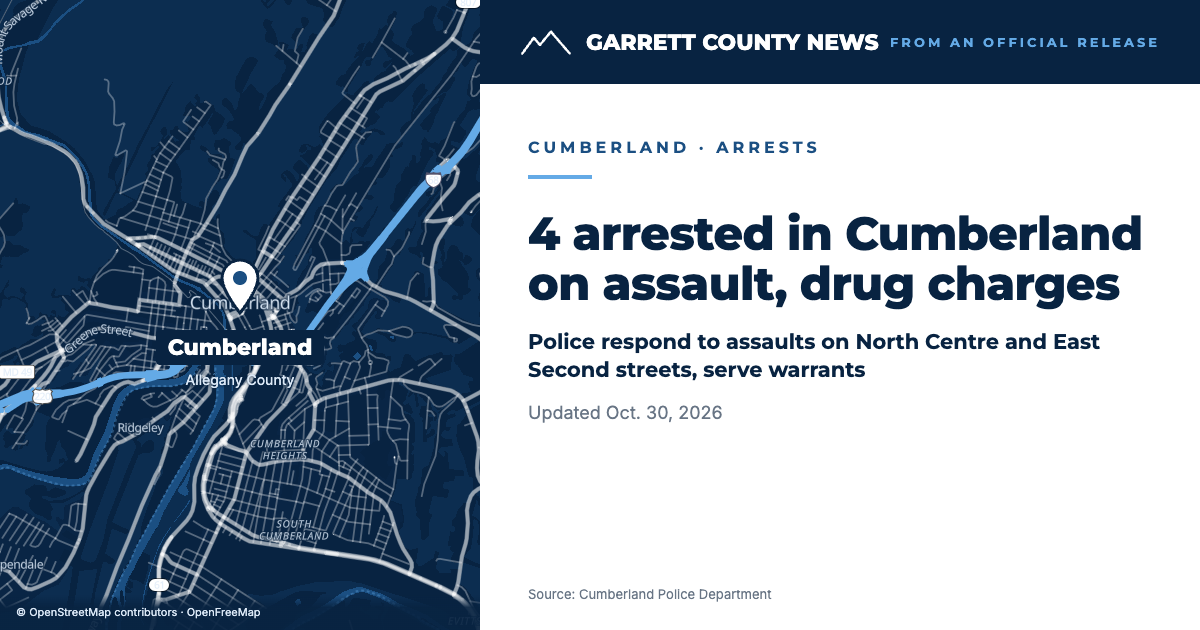 Map of Cumberland, Maryland