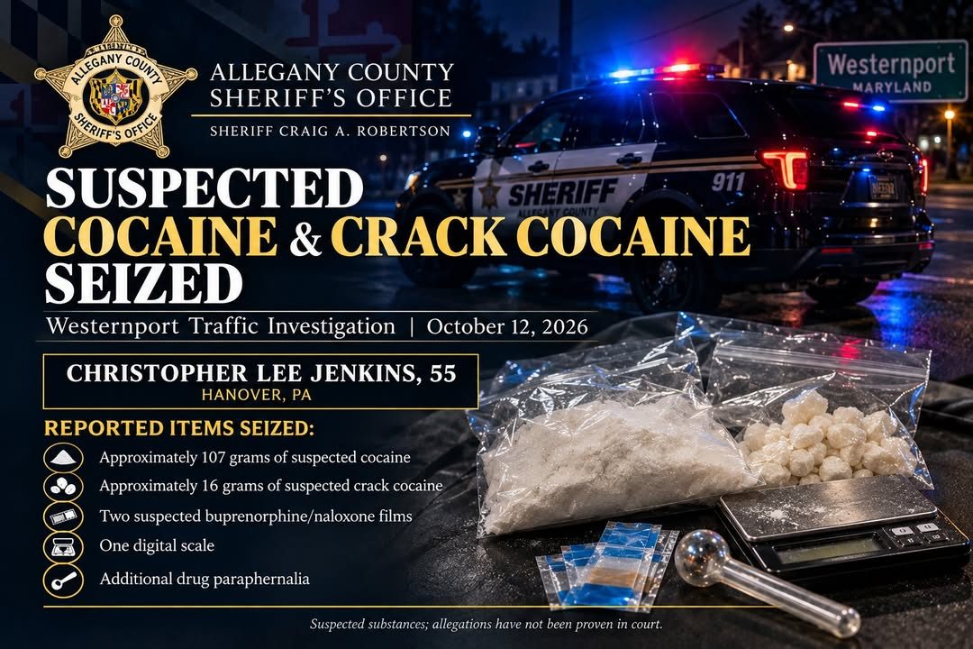 Suspected cocaine, crack seized in Westernport