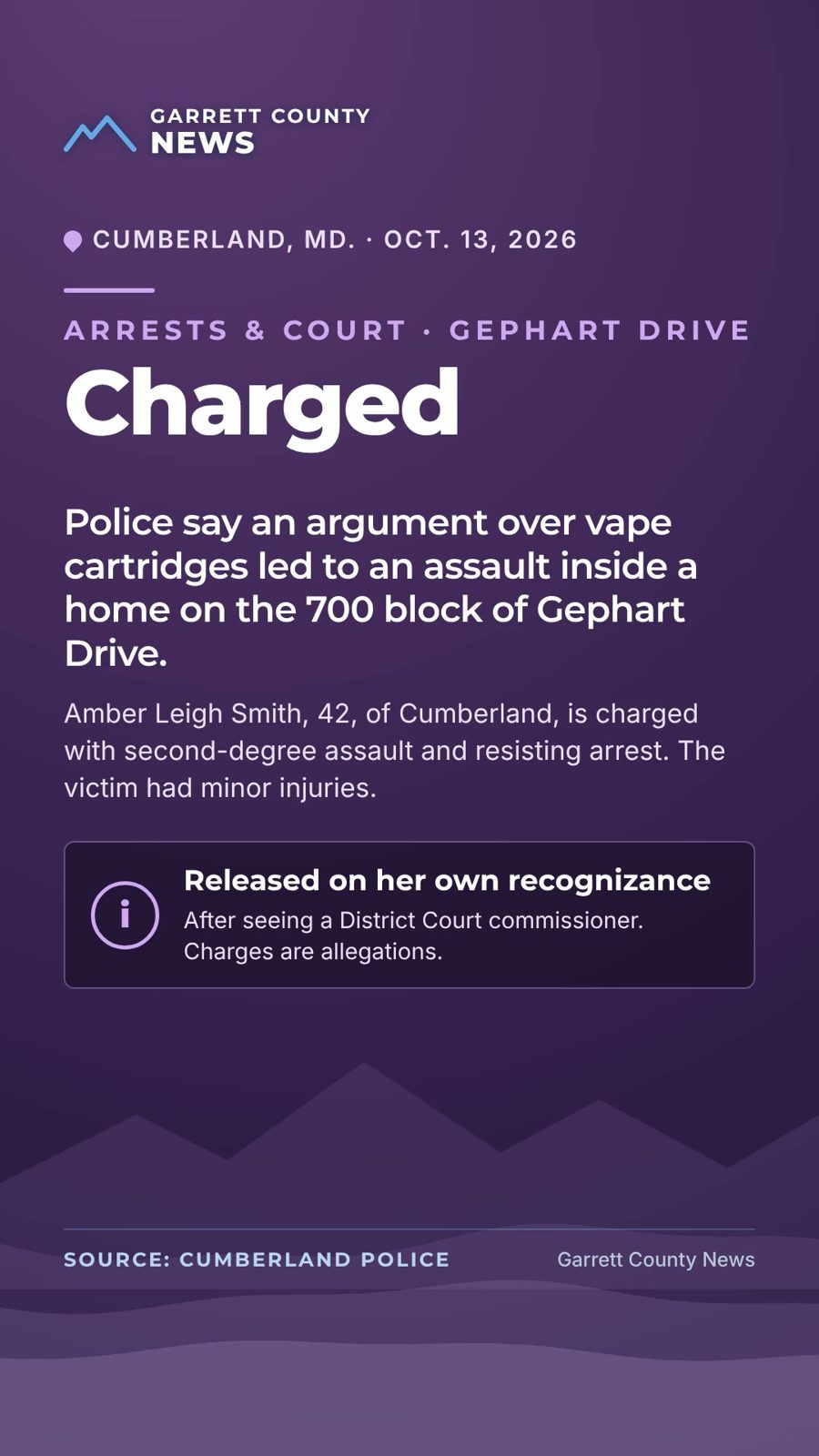 Cumberland woman charged after argument over vape cartridges